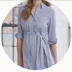 Isabella Oliver Blue and White Striped shirt, EUC